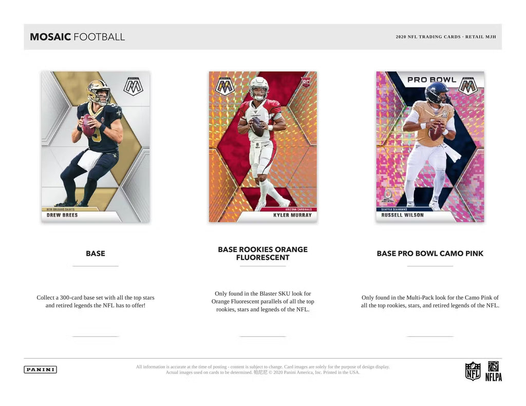 2020 Panini Mosaic Football Mega Trading Cards