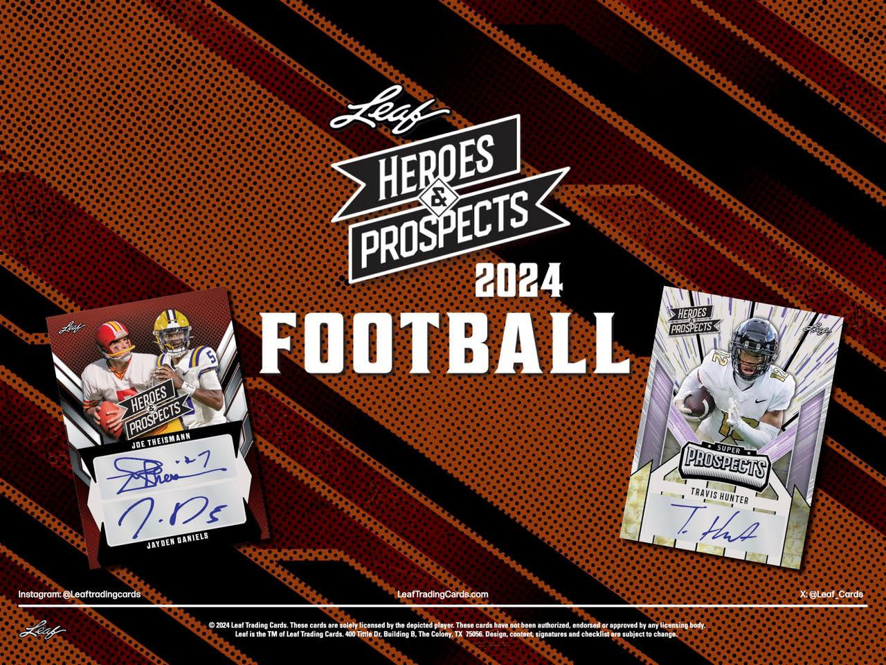 2024 Leaf Heroes and Prospects Football Jumbo Trading Cards