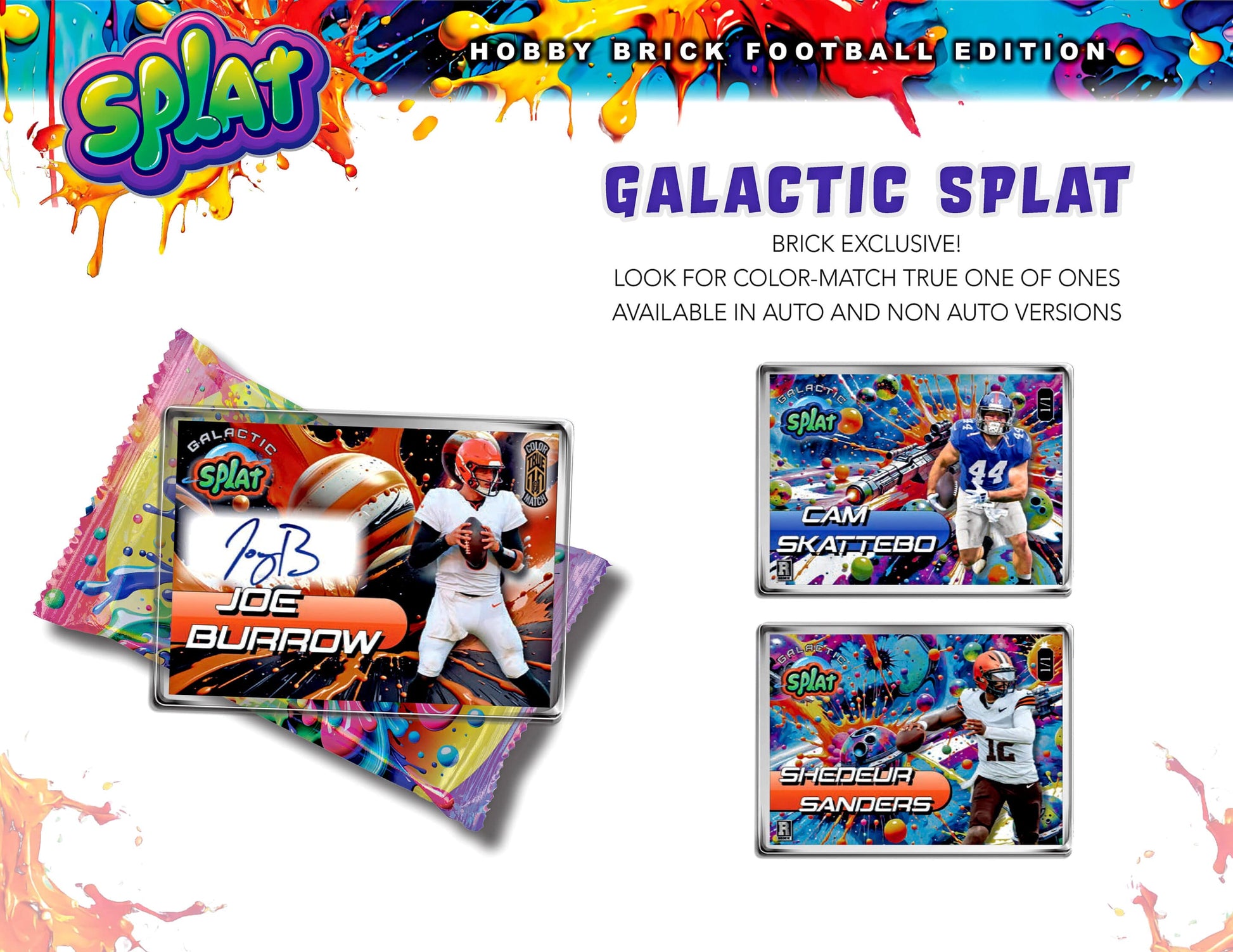 2025 Wild Card Splat Pro-Look Football Hobby Trading Cards Pack Auction