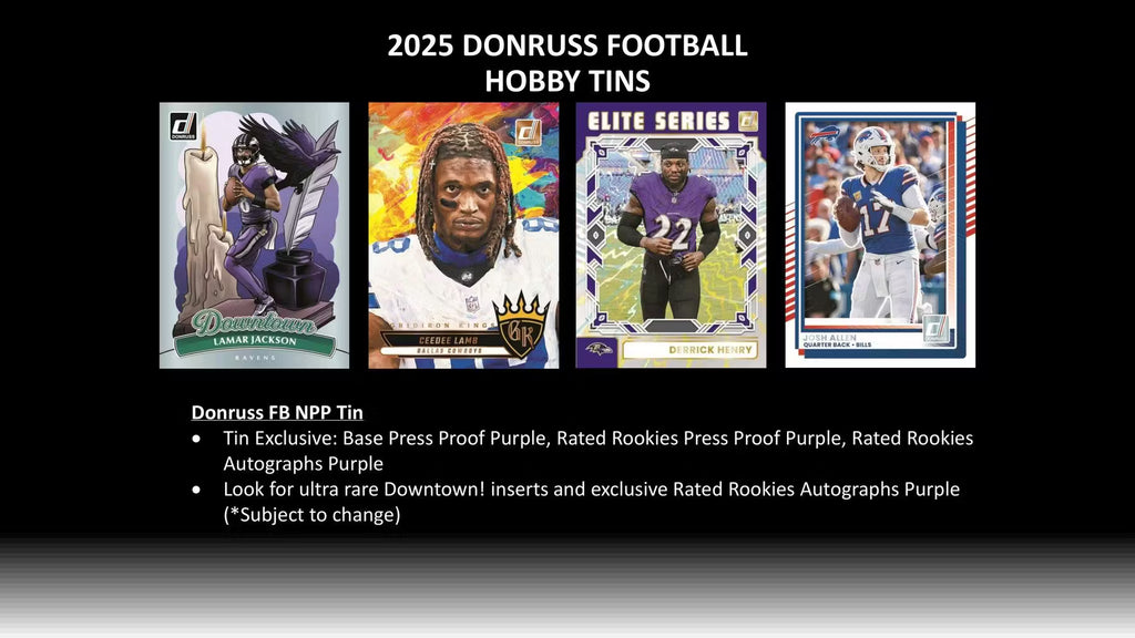 2025 Panini Donruss Football Retail Tin Trading Cards