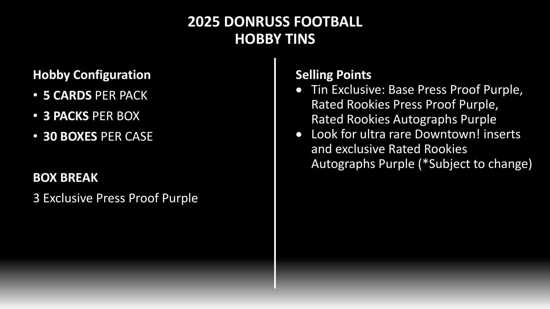 2025 Panini Donruss Football Retail Tin Trading Cards