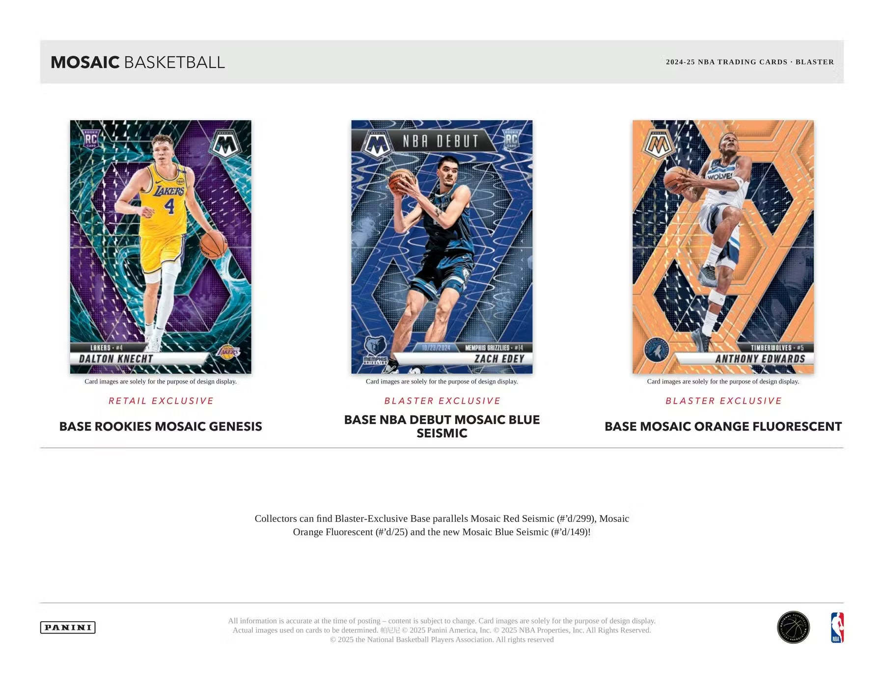 2024-25 Panini Mosaic Basketball Blaster Trading Cards