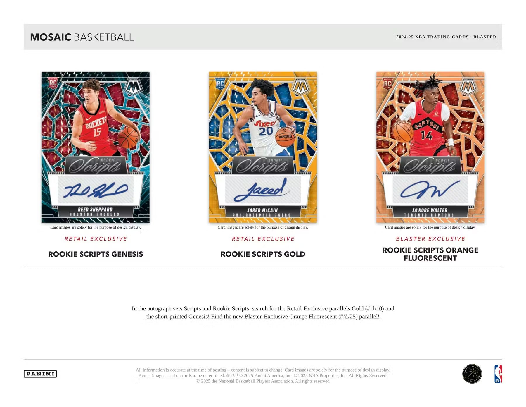 2024-25 Panini Mosaic Basketball Blaster Trading Cards