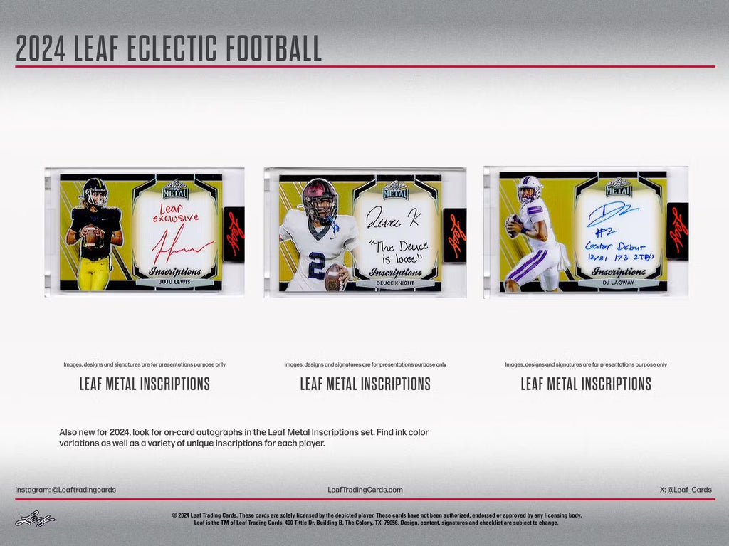 2024 Leaf Eclectic Football Hobby Trading Cards