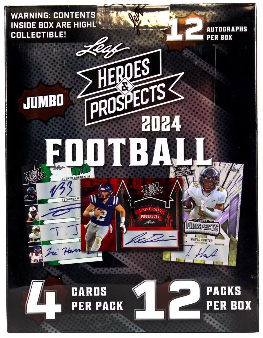 2024 Leaf Heroes and Prospects Football Jumbo Trading Cards