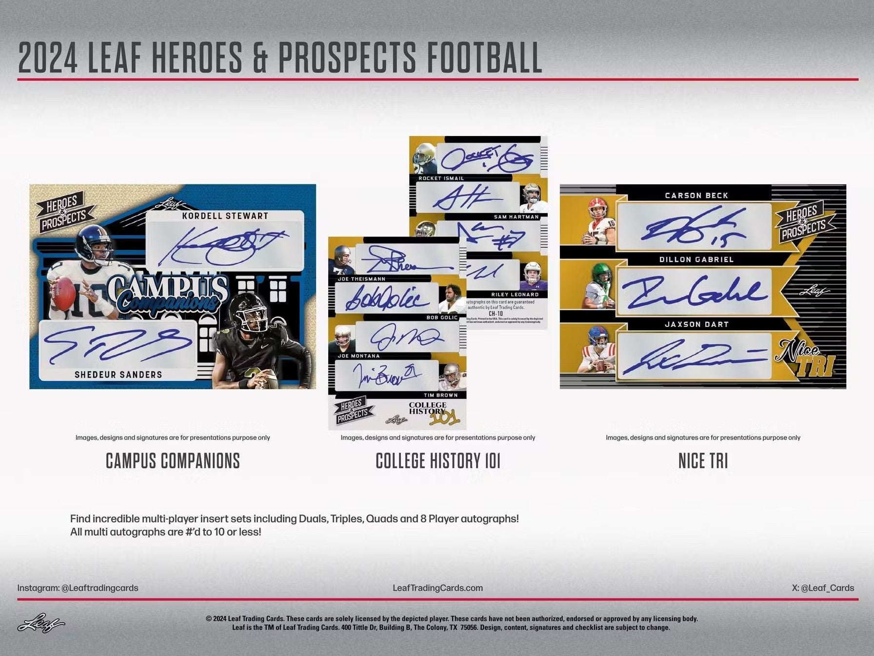 2024 Leaf Heroes and Prospects Football Hobby Trading Cards