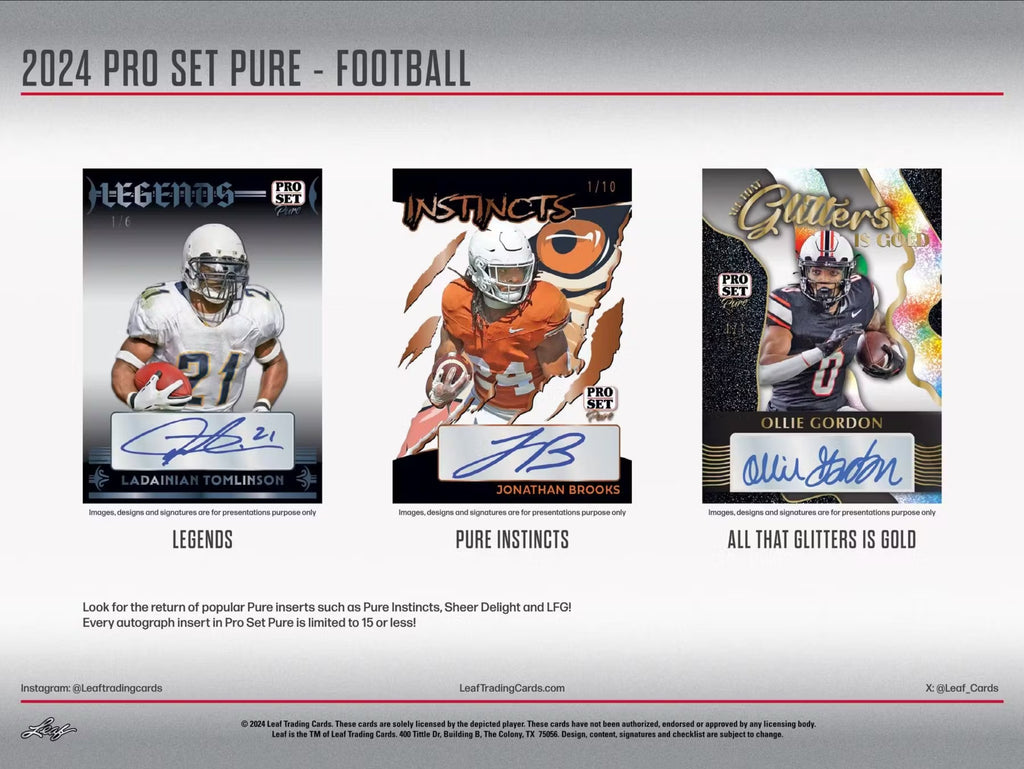 2024 Leaf Pro Set Pure Football Hobby Trading Cards