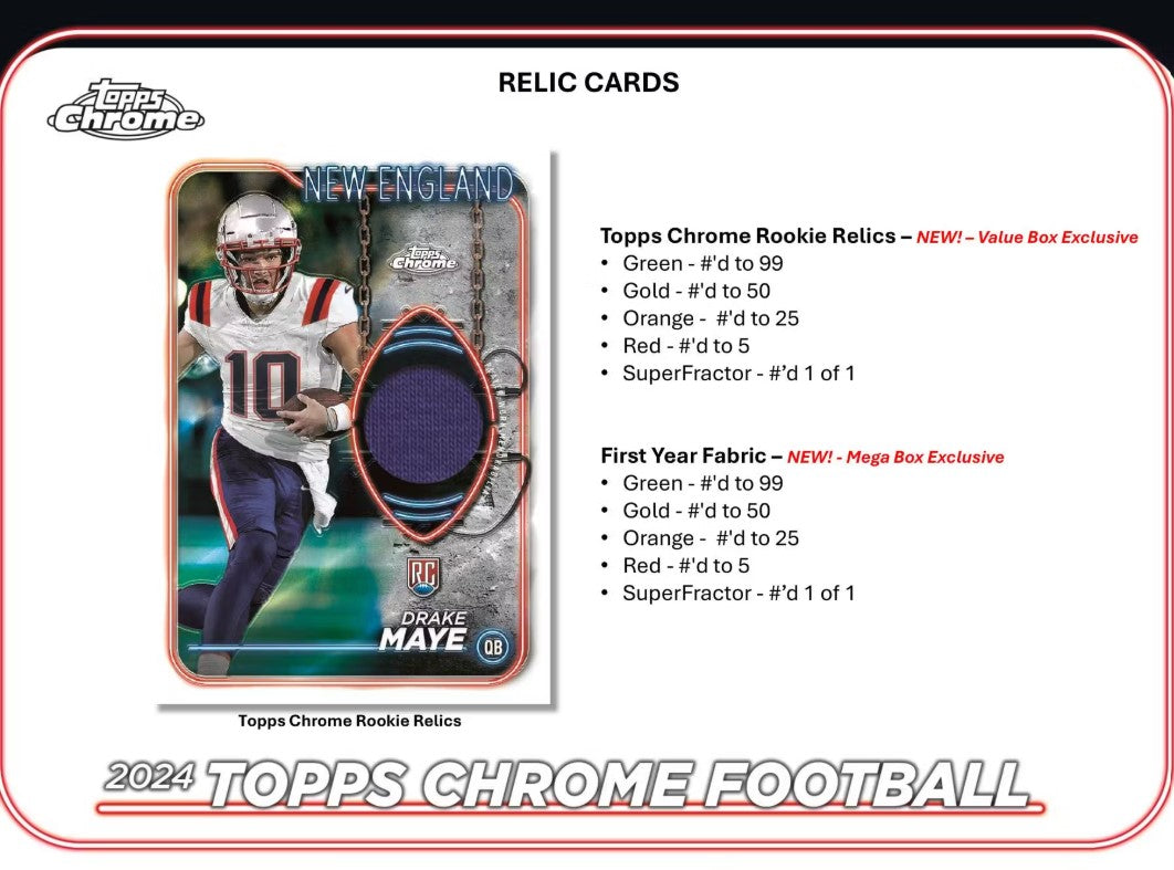 2024 Topps Chrome Football Mega Trading Cards
