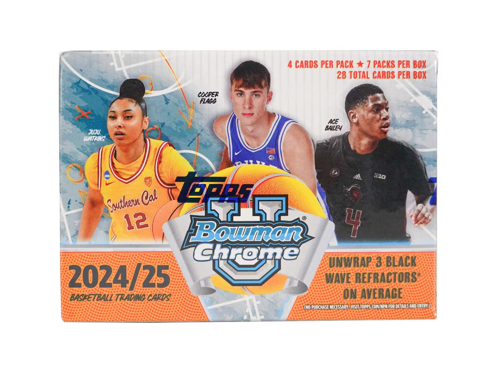 2024-25 Topps Bowman University Chrome Basketball Blaster Trading Cards Pack