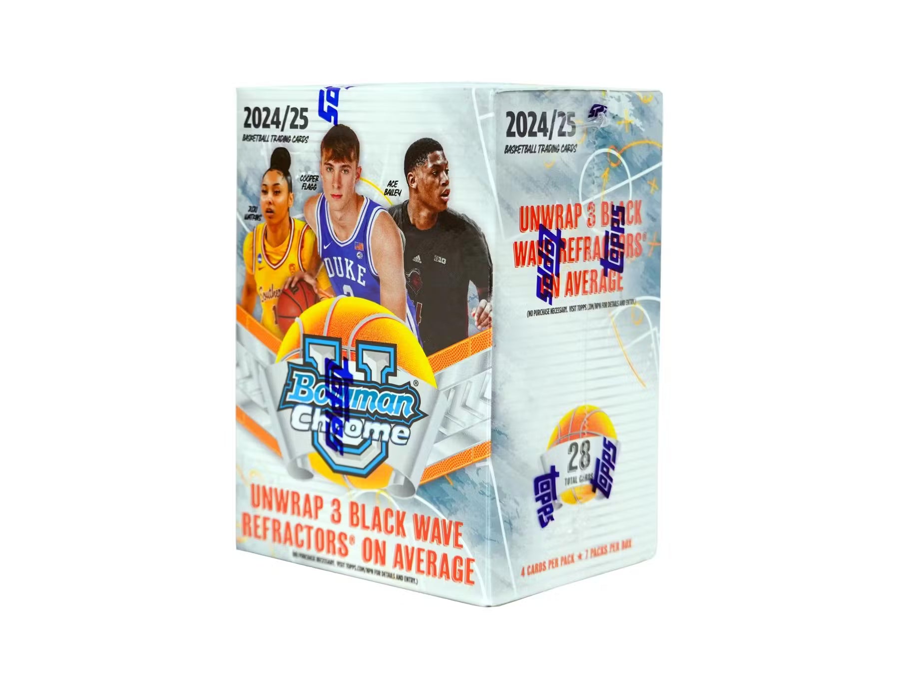 2024-25 Topps Bowman University Chrome Basketball Blaster Trading Cards Pack