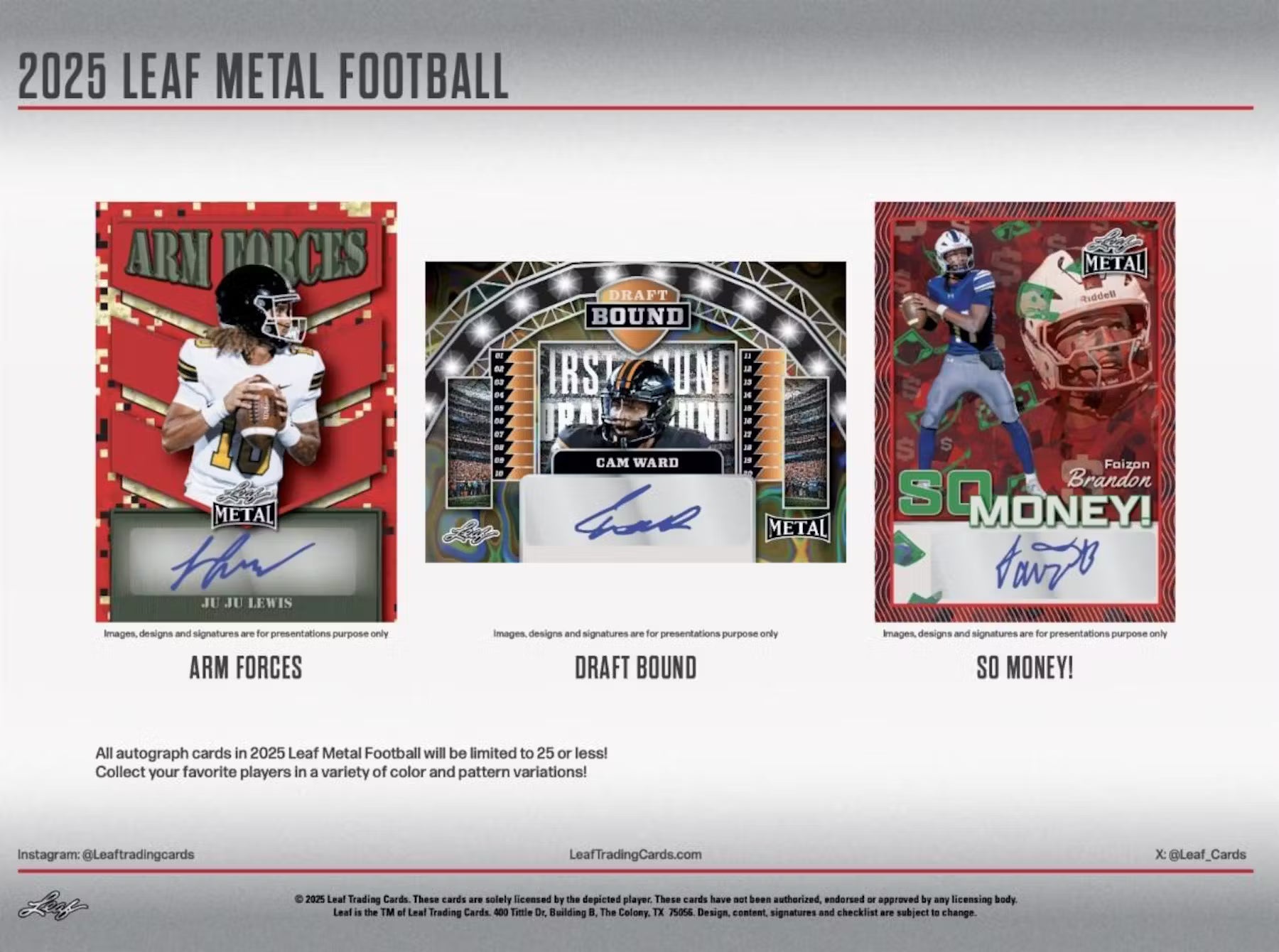 2025 Leaf Metal Football Hobby Trading Cards