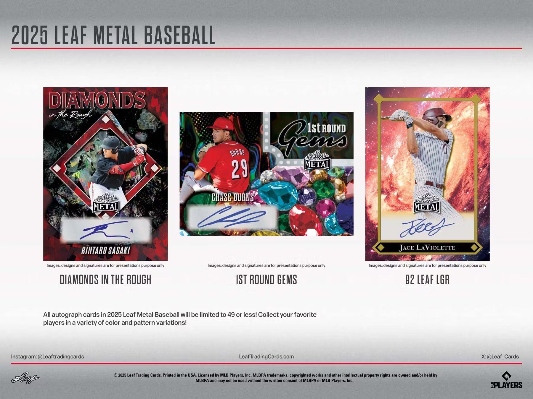 2025 Leaf Metal Baseball Hobby Trading Cards