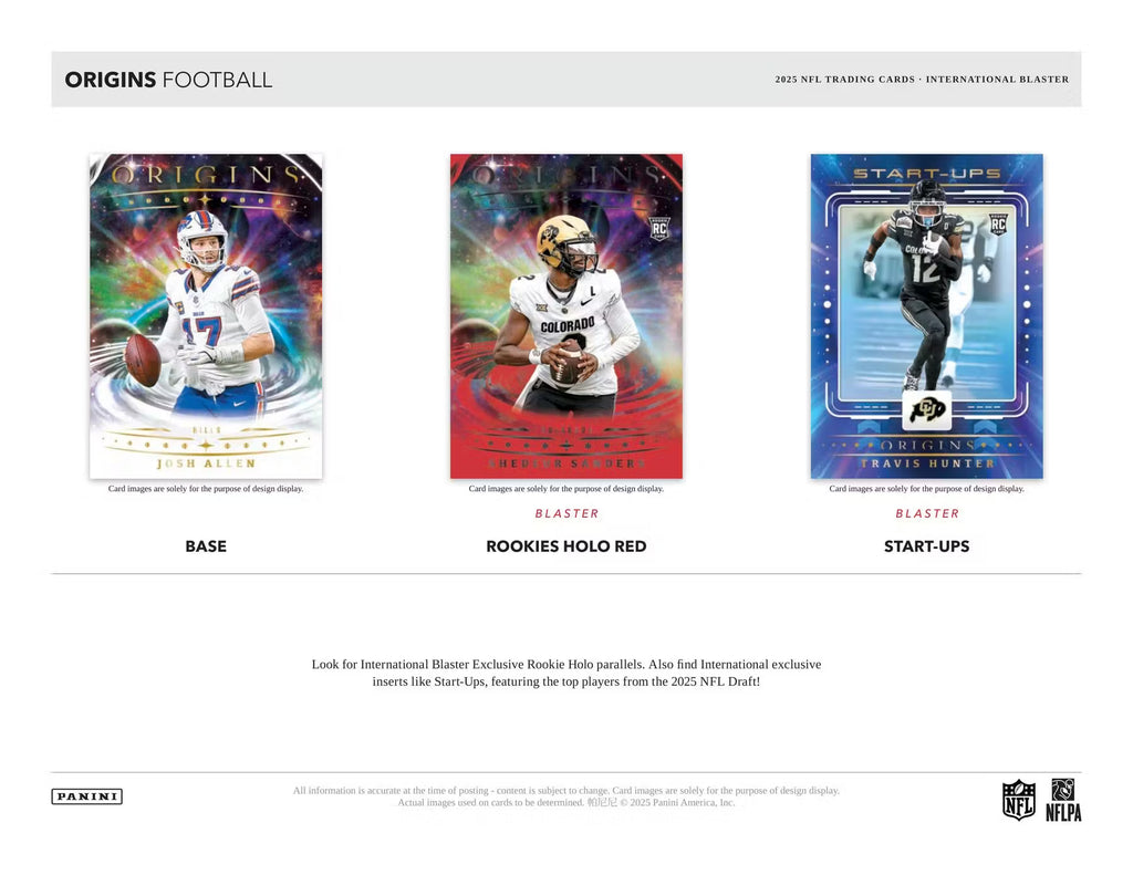 2025 Panini Origins Football International Blaster Trading Cards