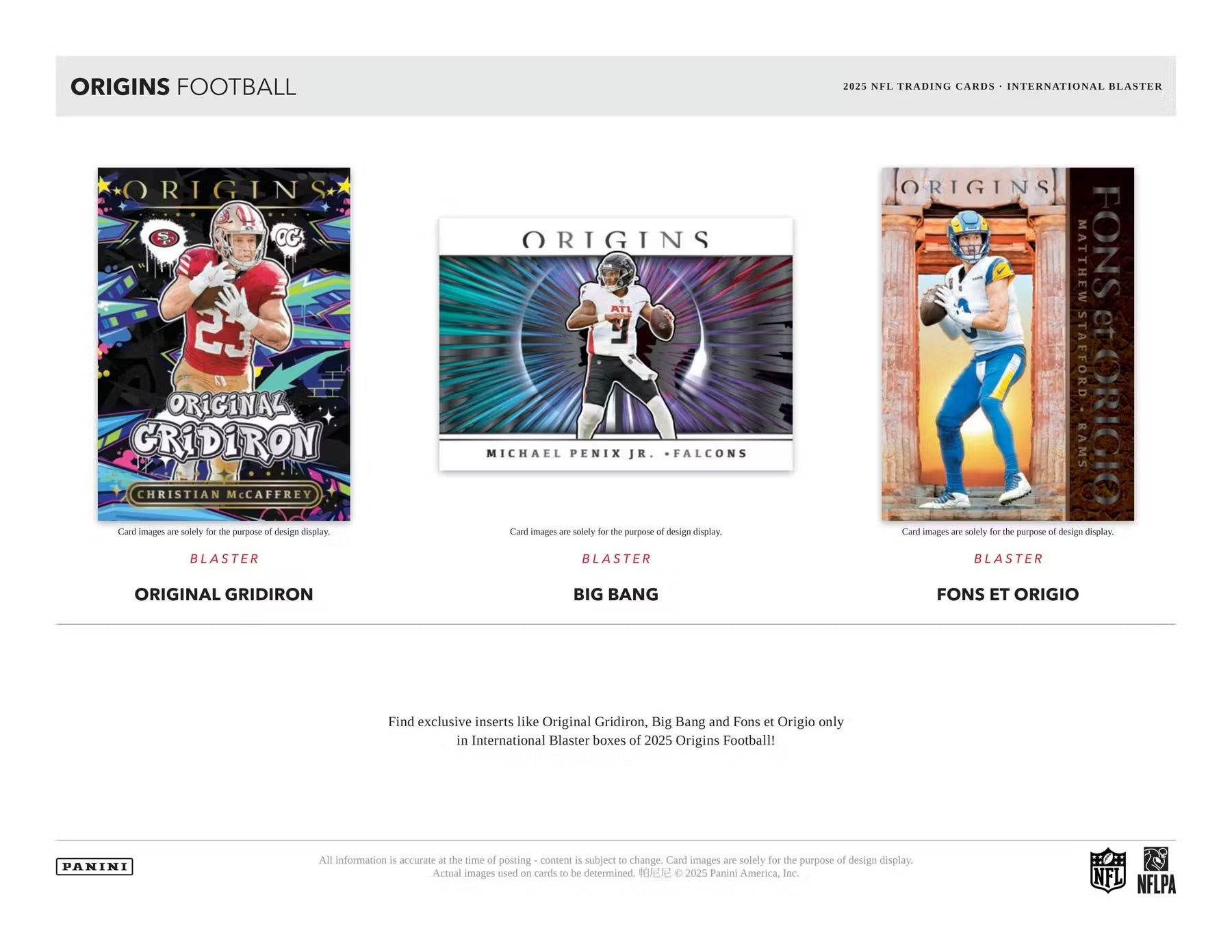 2025 Panini Origins Football International Blaster Trading Cards