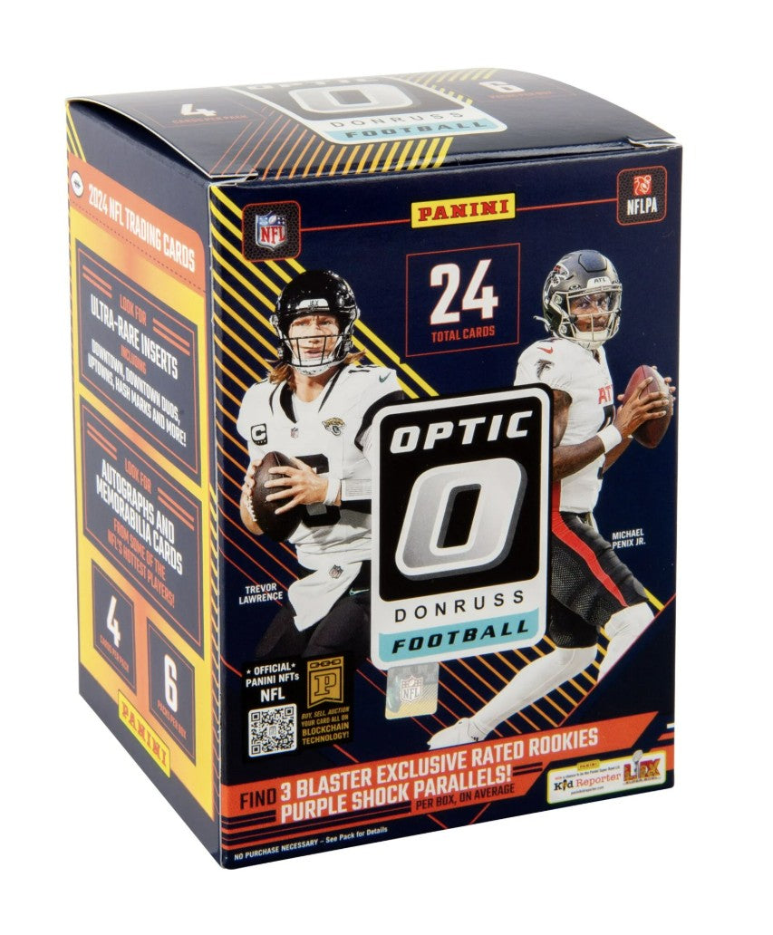2024 Panini Donruss Optic Football Blaster Purple Shock Pack Trading Cards