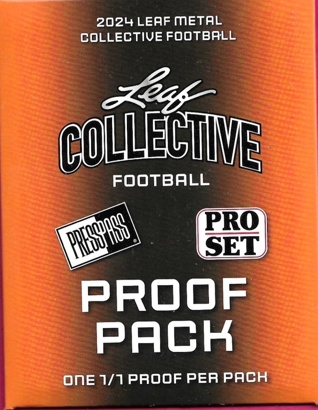 2024 Leaf Collective Pro Set Football Proof Pack Trading Cards