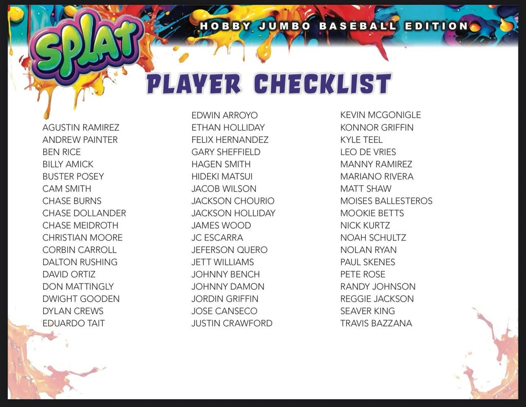 2024 Wild Card Splat Baseball Jumbo Trading Cards