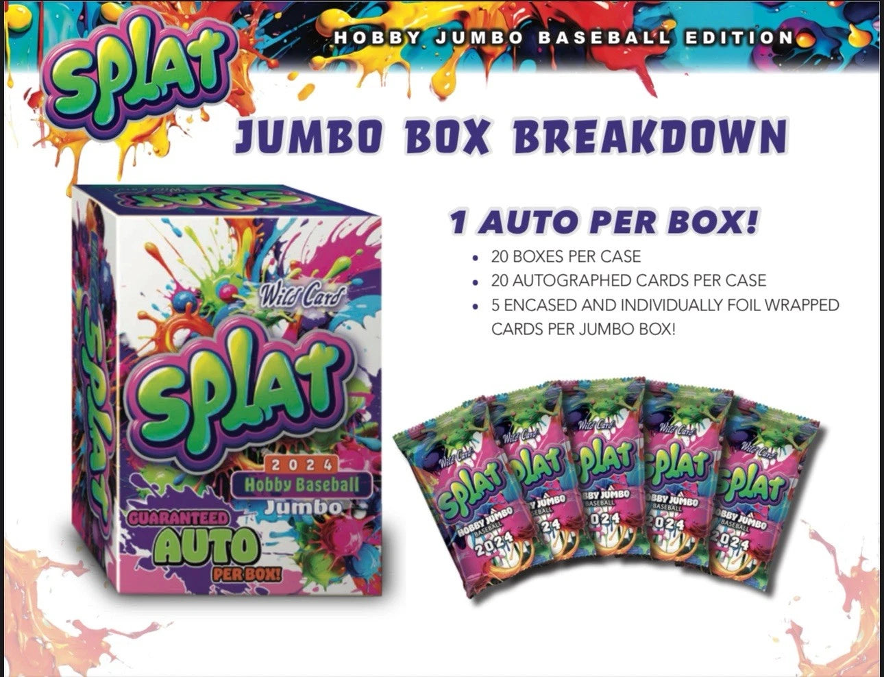 2024 Wild Card Splat Baseball Jumbo Trading Cards Pack Auction